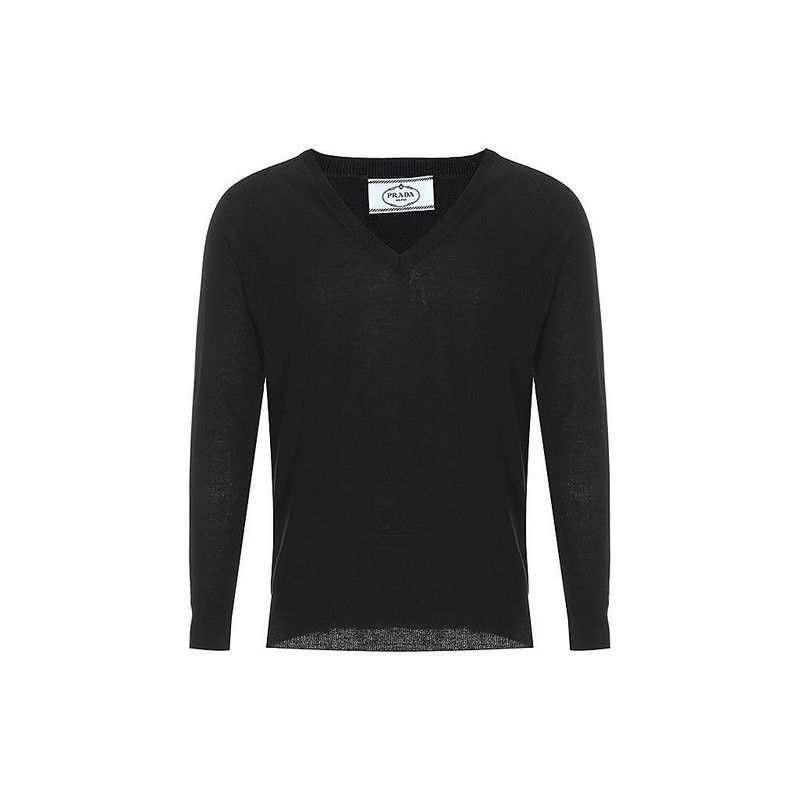 Prada Prada Black V-Neck Knit Sweater for Men Size US L / EU 52-54 / 3 - 3 Thumbnail