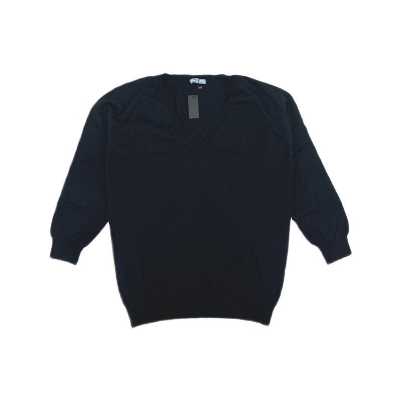 Prada Prada Black V-Neck Knit Sweater for Men Size US L / EU 52-54 / 3 - 6 Thumbnail