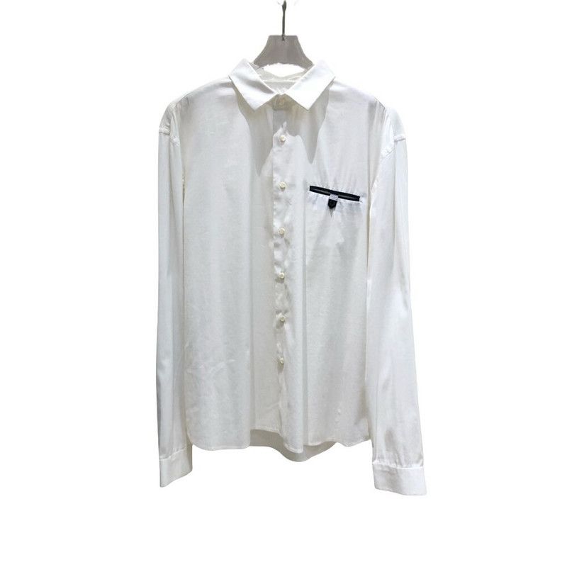 Prada Prada White Long Sleeve Pocket Shirt Size US S / EU 44-46 / 1 - 4 Thumbnail