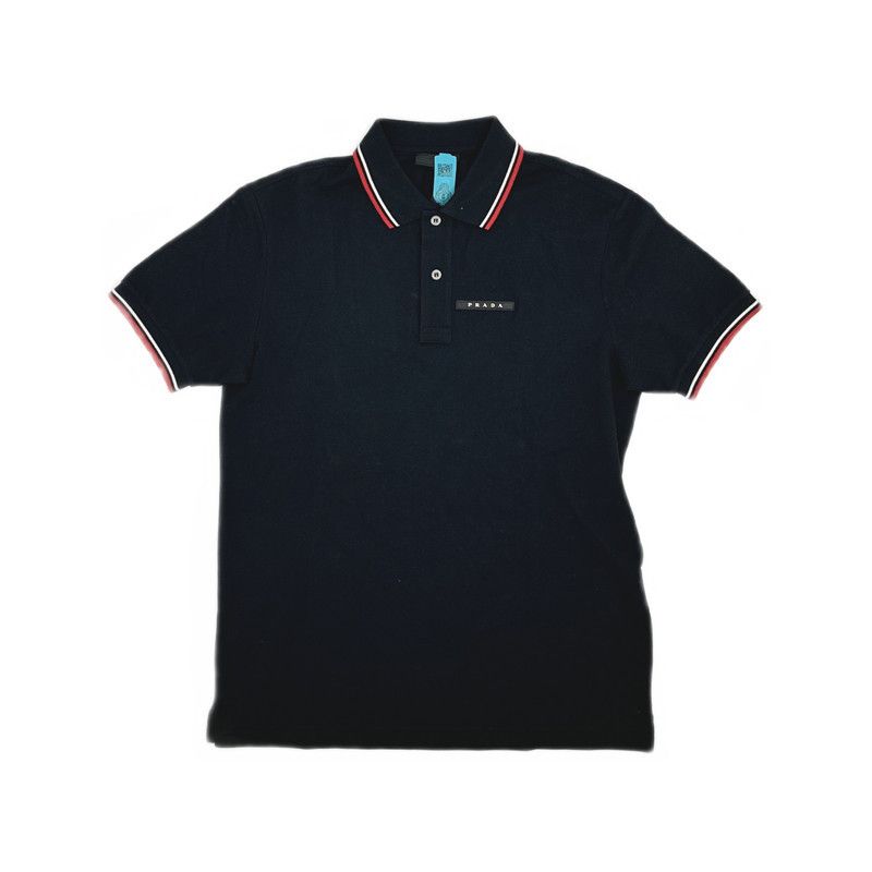 Prada Prada Black Logo Short Sleeve Polo Shirt Size US M / EU 48-50 / 2 - 2 Thumbnail