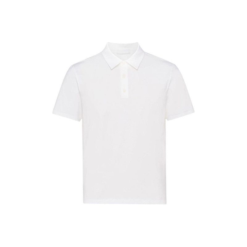 Prada Prada SS23 White Elastic Cotton Polo Shirt Size US M / EU 48-50 / 2 - 4 Thumbnail