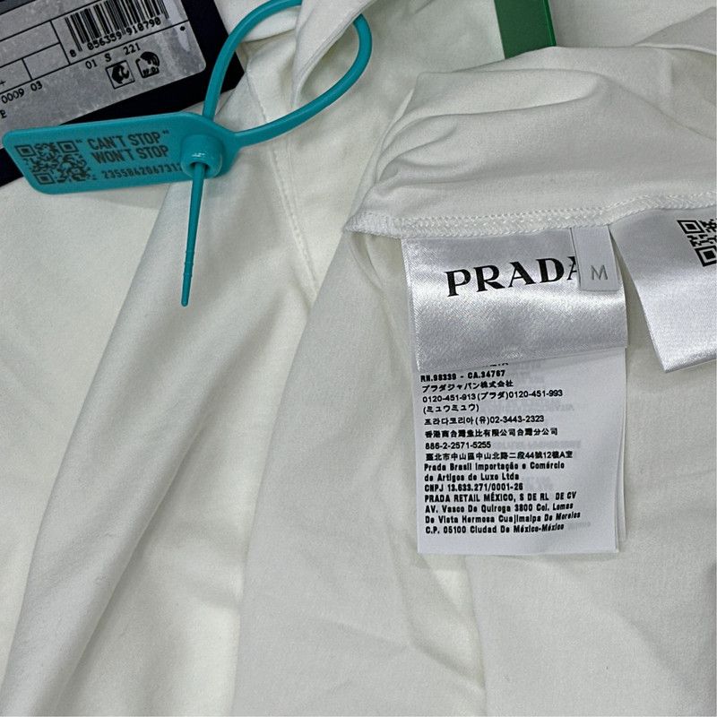 Prada Prada SS23 White Elastic Cotton Polo Shirt Size US M / EU 48-50 / 2 - 3 Thumbnail