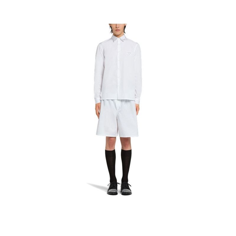 Prada Prada Men's White Long Sleeve Shirt with Studs Size US S / EU 44-46 / 1 - 2 Thumbnail