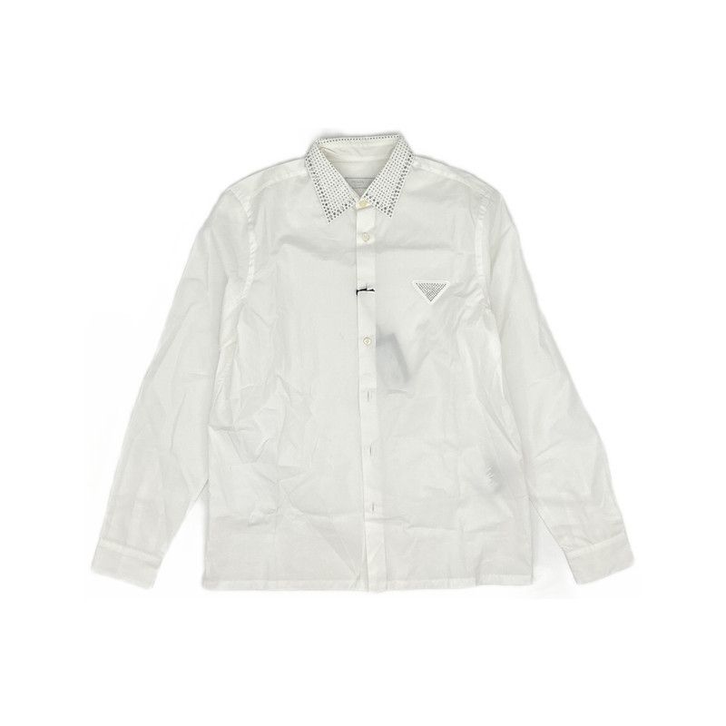 Prada Prada Men's White Long Sleeve Shirt with Studs Size US S / EU 44-46 / 1 - 3 Thumbnail
