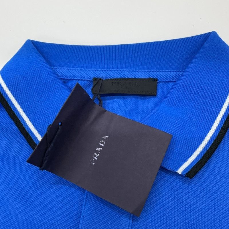 Prada PRADA Striped Logo Short Sleeve Polo Shirt Size US XL / EU 56 / 4 - 2 Thumbnail
