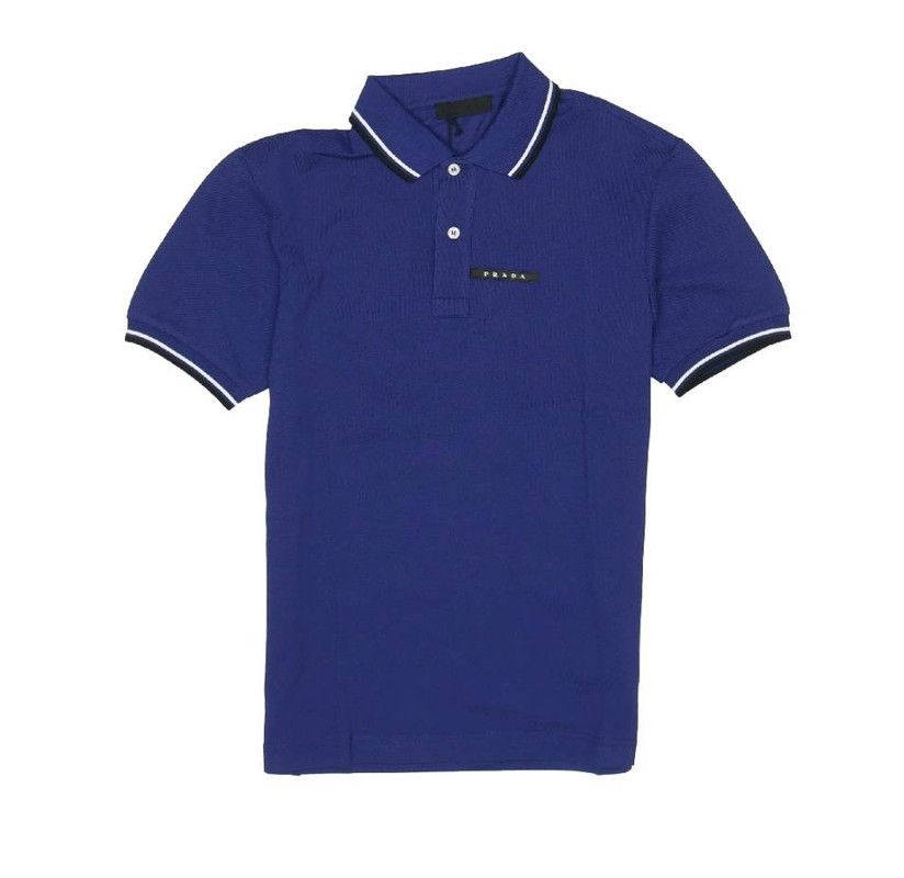 Prada Prada Solid Color Striped Polo Shirt Size US M / EU 48-50 / 2 - 7 Thumbnail
