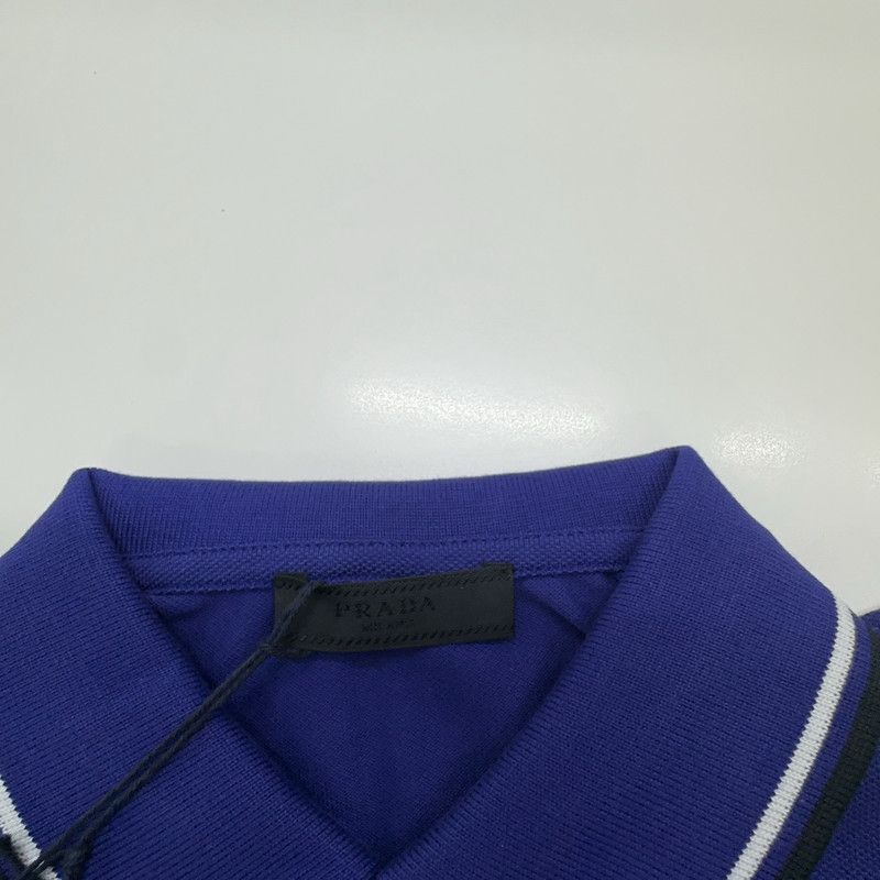 Prada Prada Solid Color Striped Polo Shirt Size US M / EU 48-50 / 2 - 6 Thumbnail