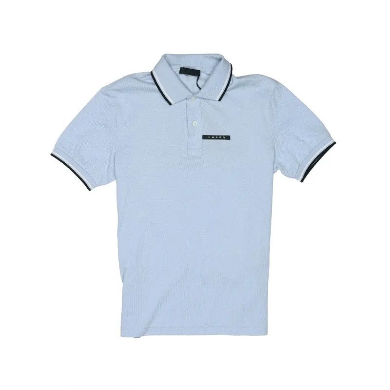Prada Prada Stripe Logo Short Sleeve Polo Shirt Size US XL / EU 56 / 4 - 4 Thumbnail
