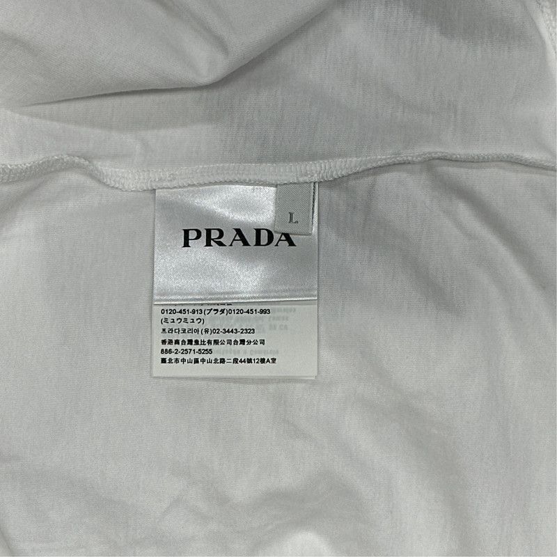 Prada Prada Logo Embroidered Short Sleeve T-Shirt Size US L / EU 52-54 / 3 - 4 Thumbnail