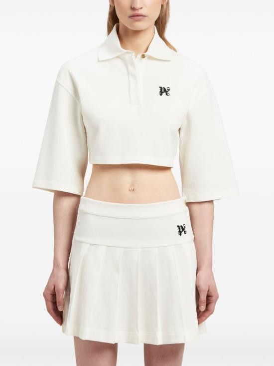 Palm Angels PALM ANGELS Women Polo Shirts PWGB012S24FAB001 0310 White Size M / US 6-8 / IT 42-44 - 6 Thumbnail