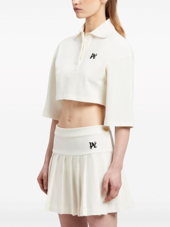 Palm Angels PALM ANGELS Women Polo Shirts PWGB012S24FAB001 0310 White Size M / US 6-8 / IT 42-44 - 5 Thumbnail