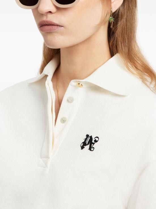 Palm Angels PALM ANGELS Women Polo Shirts PWGB012S24FAB001 0310 White Size S / US 4 / IT 40 - 3 Thumbnail