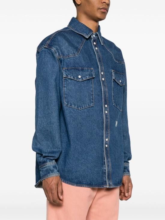 Palm Angels PALM ANGELS Men Long Tops PMYD023R24DEN002 4001 Blue Size US M / EU 48-50 / 2 - 4 Thumbnail