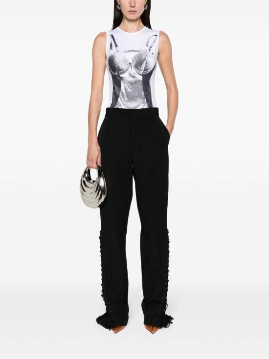 Jean Paul Gaultier JEAN PAUL GAULTIER Women Straight Pants PA021I C04200 Black Size 27" / US 4 / IT 40 - 6 Thumbnail