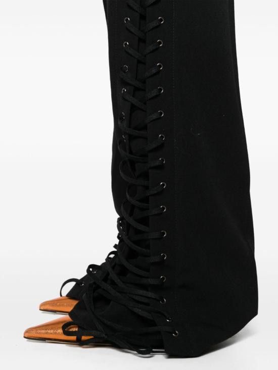 Jean Paul Gaultier JEAN PAUL GAULTIER Women Straight Pants PA021I C04200 Black Size 27" / US 4 / IT 40 - 2 Thumbnail