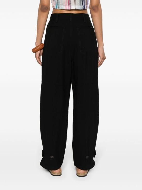 Loewe LOEWE Women Straight Pants S616Y04X54 1100 Black Size 25" / US 0 / IT 36 - 3 Thumbnail