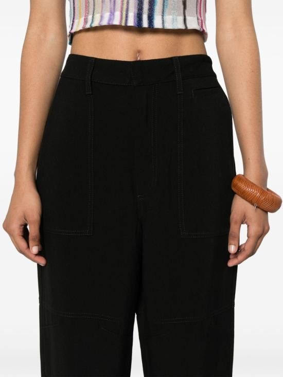 Loewe LOEWE Women Straight Pants S616Y04X54 1100 Black Size 27" / US 4 / IT 40 - 2 Thumbnail