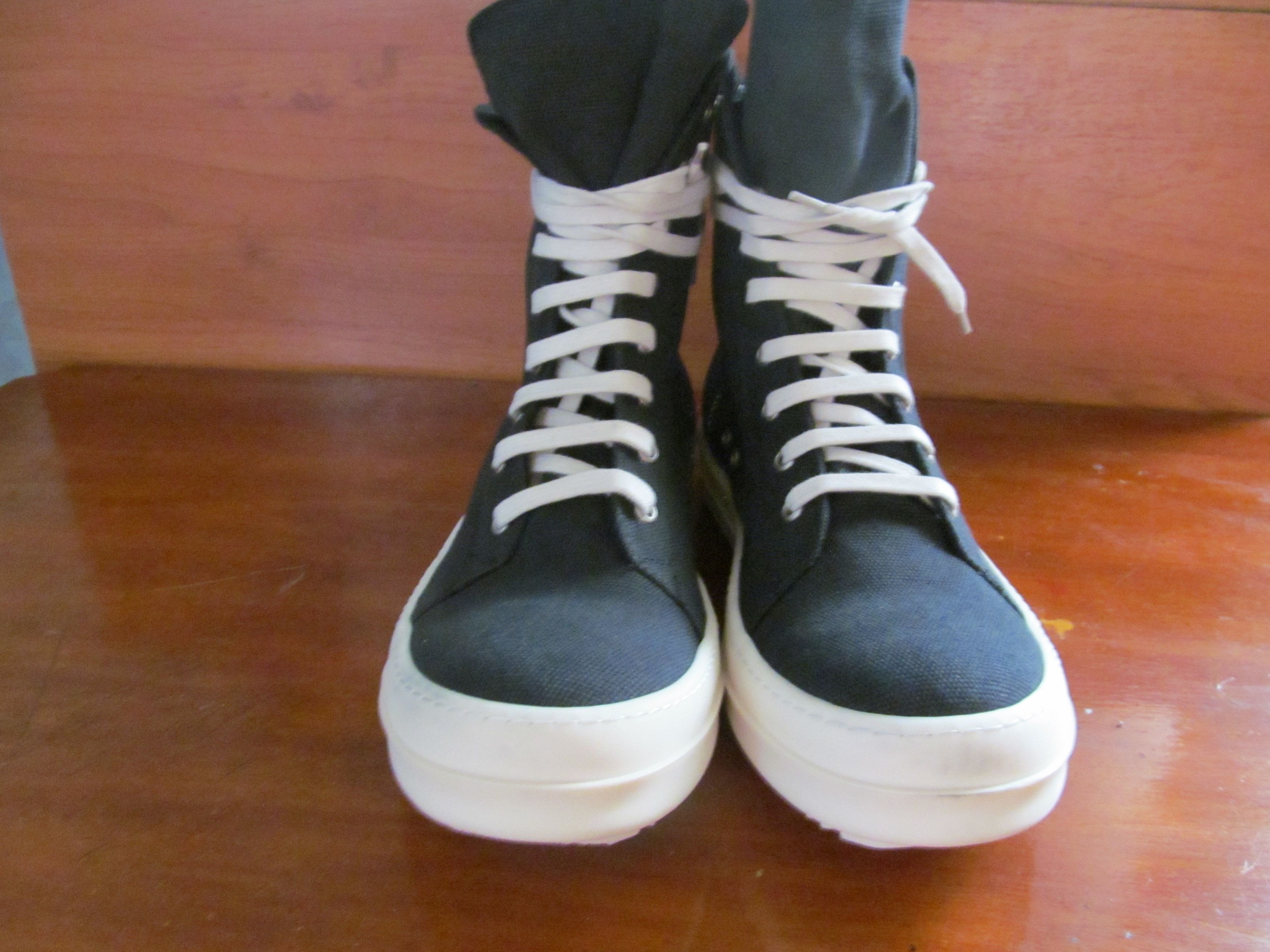 Rick Owens Drkshdw VEGAN RAMONES HIGH TOP SNEAKERS 16SS CYCLOPS | Grailed