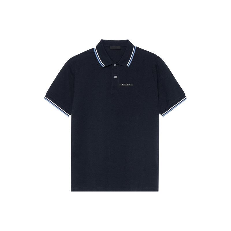 Prada Prada Dark Blue Logo Polo Shirt for Men Size US M / EU 48-50 / 2 - 3 Thumbnail