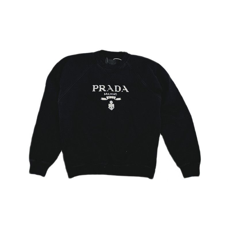Prada Prada Black Logo Knit Long Sleeve Sweatshirt Size US S / EU 44-46 / 1 - 10 Thumbnail