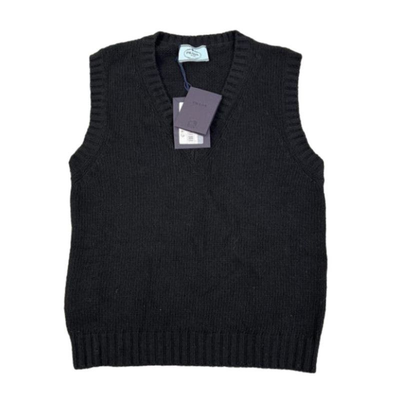 Prada Prada Black V-Neck Wool Vest Size US S / EU 44-46 / 1 - 7 Thumbnail