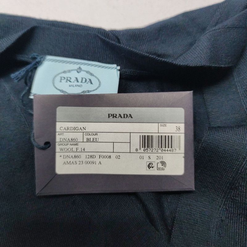 Prada Prada Solid Navy Knitted Cardigan Size US S / EU 44-46 / 1 - 2 Thumbnail