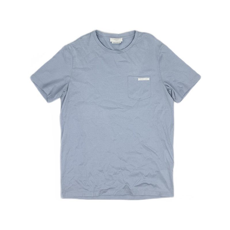 Prada Prada Logo Pocket Cotton T-Shirt in Light Blue Size US S / EU 44-46 / 1 - 8 Thumbnail