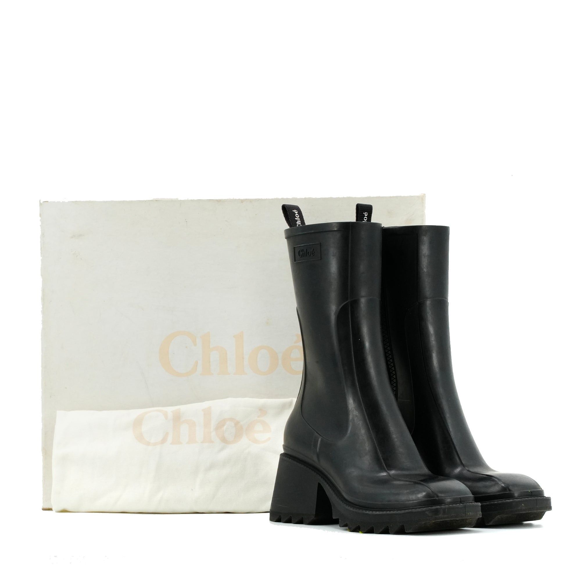Chloe CHLOÉ - Betty Chloé black rubber ankle boots (size 36) Size US 5 / IT 35 - 4 Thumbnail