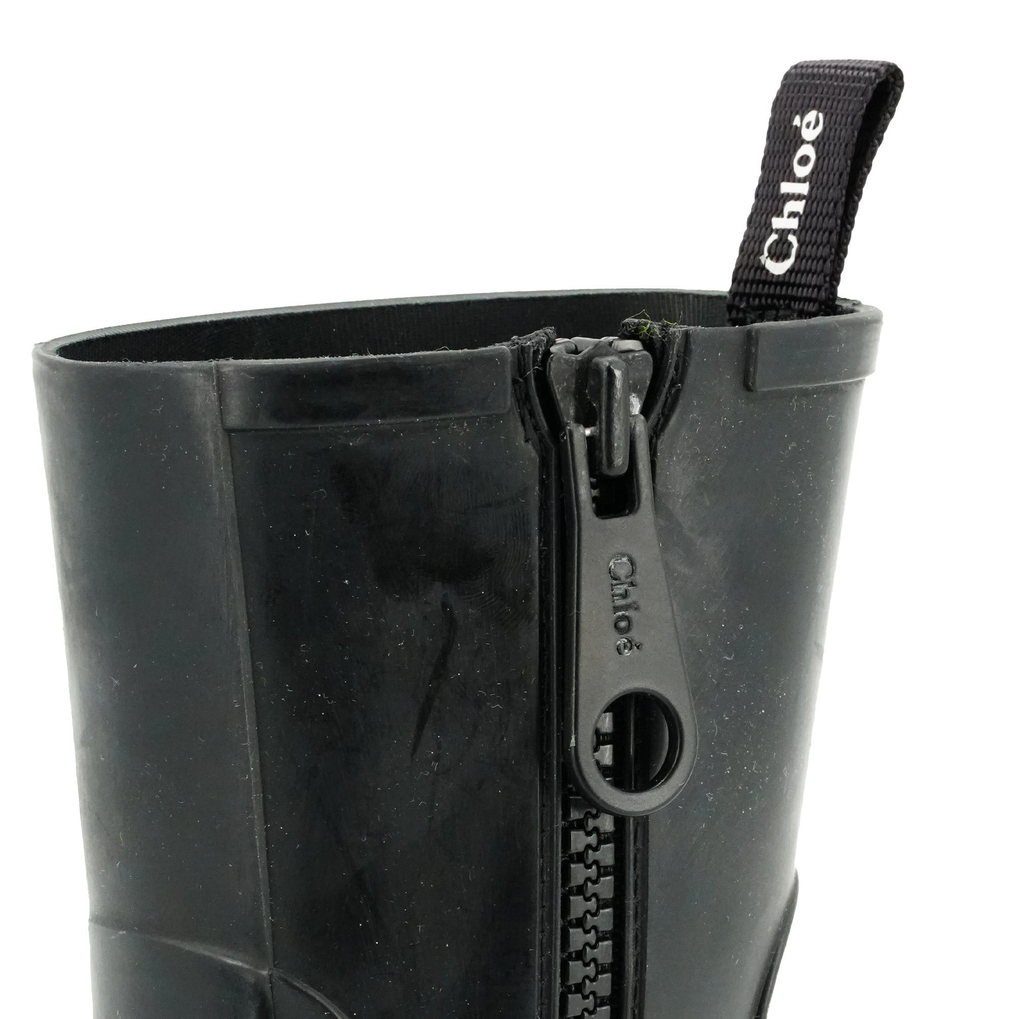Chloe CHLOÉ - Betty Chloé black rubber ankle boots (size 36) Size US 5 / IT 35 - 3 Thumbnail