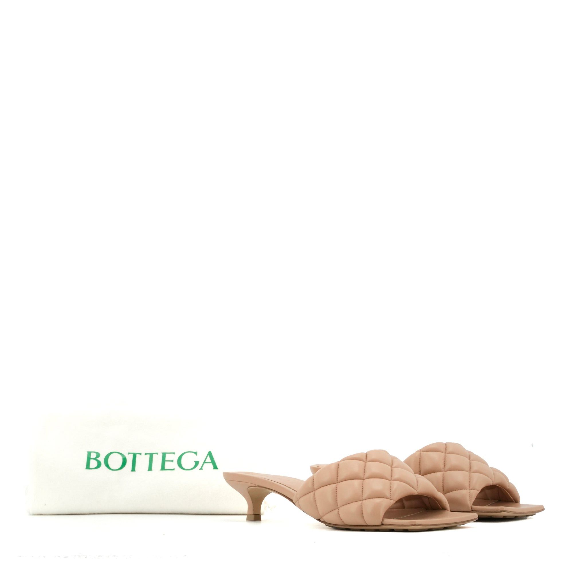 Bottega Veneta BOTTEGA VENETA - Bottega Veneta heeled sandals in beige quilted leather (T37) Size US 6 / IT 36 - 7 Thumbnail