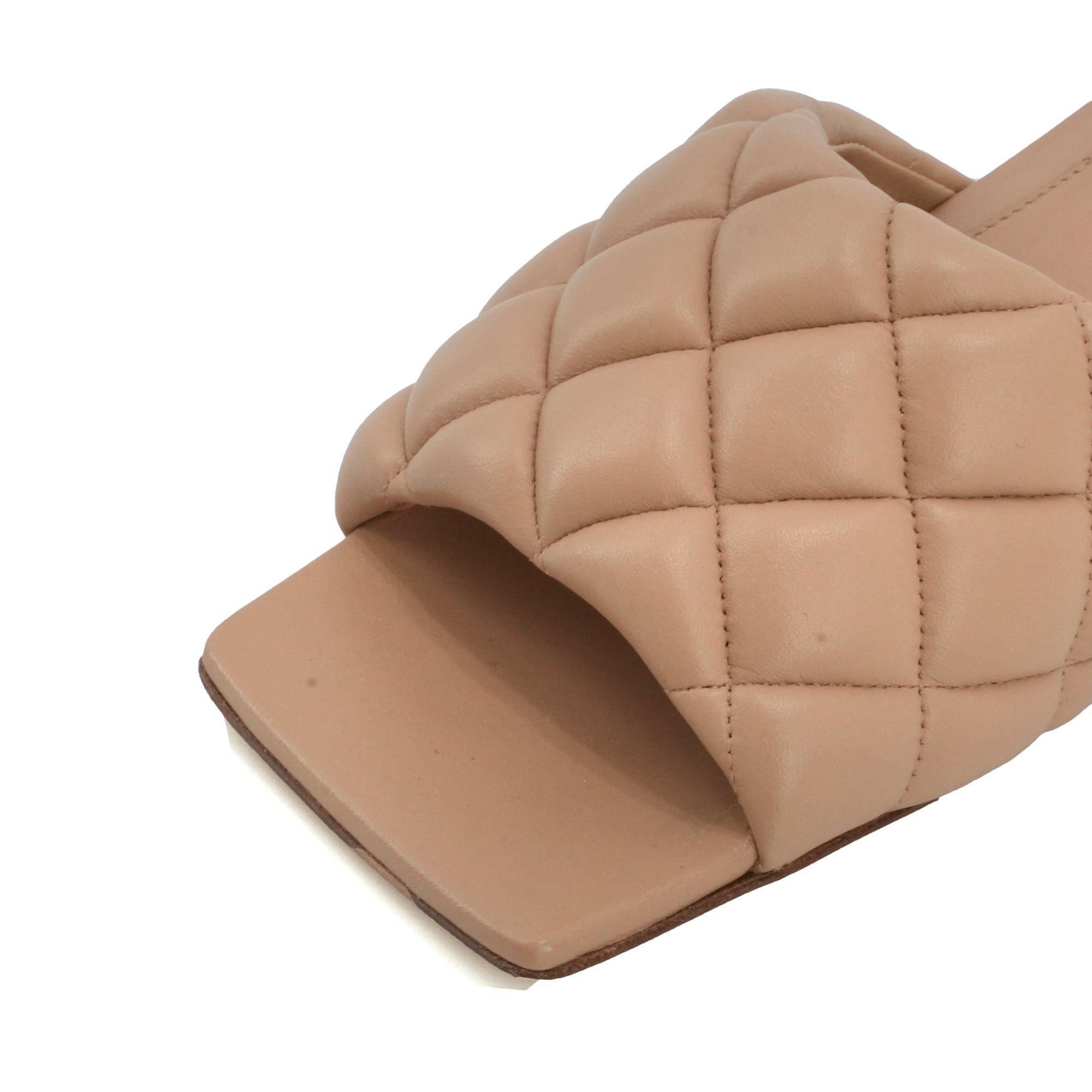 Bottega Veneta BOTTEGA VENETA - Bottega Veneta heeled sandals in beige quilted leather (T37) Size US 6 / IT 36 - 4 Thumbnail