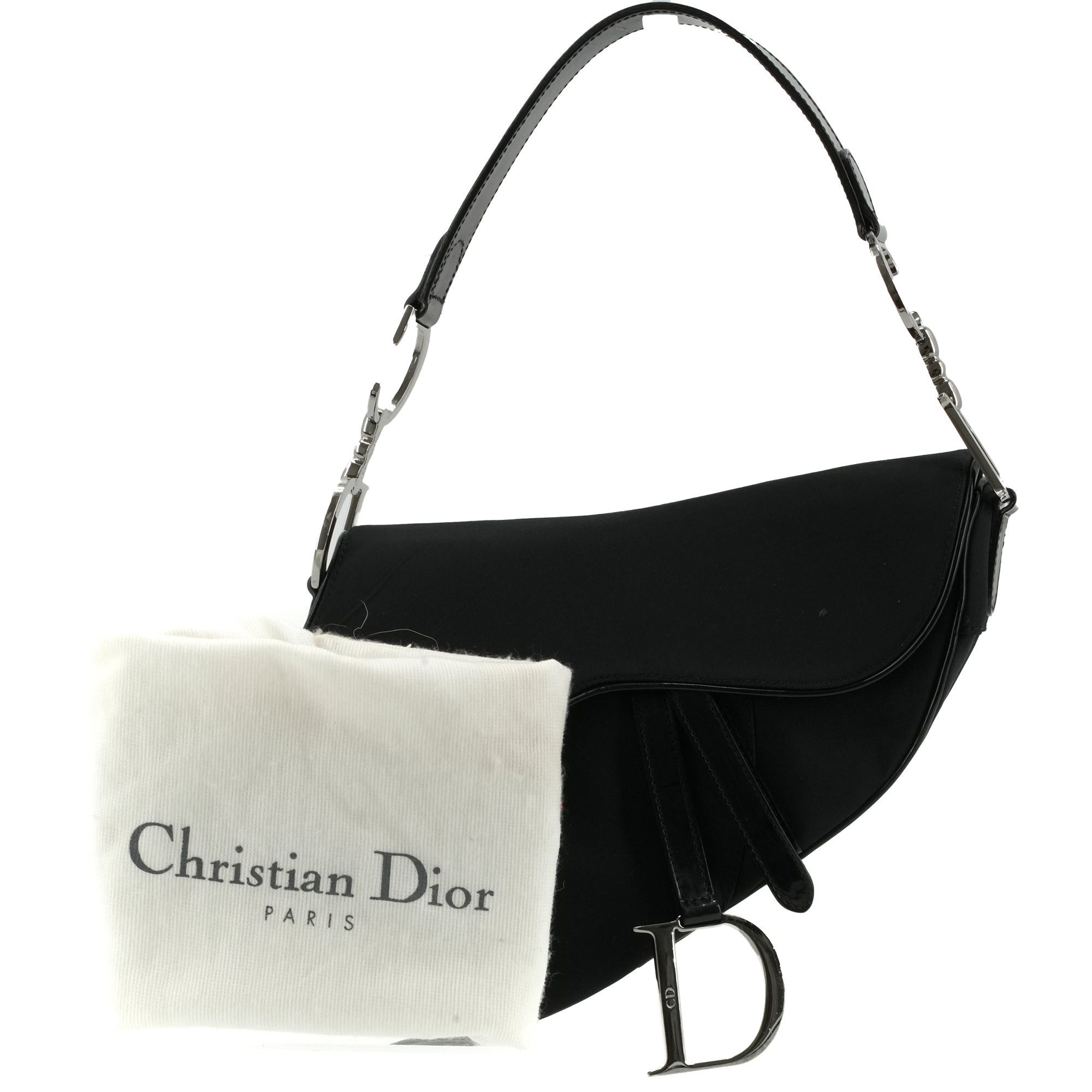 Dior DIOR - Dior Saddle handbag in vintage black canvas Size ONE SIZE - 9 Thumbnail