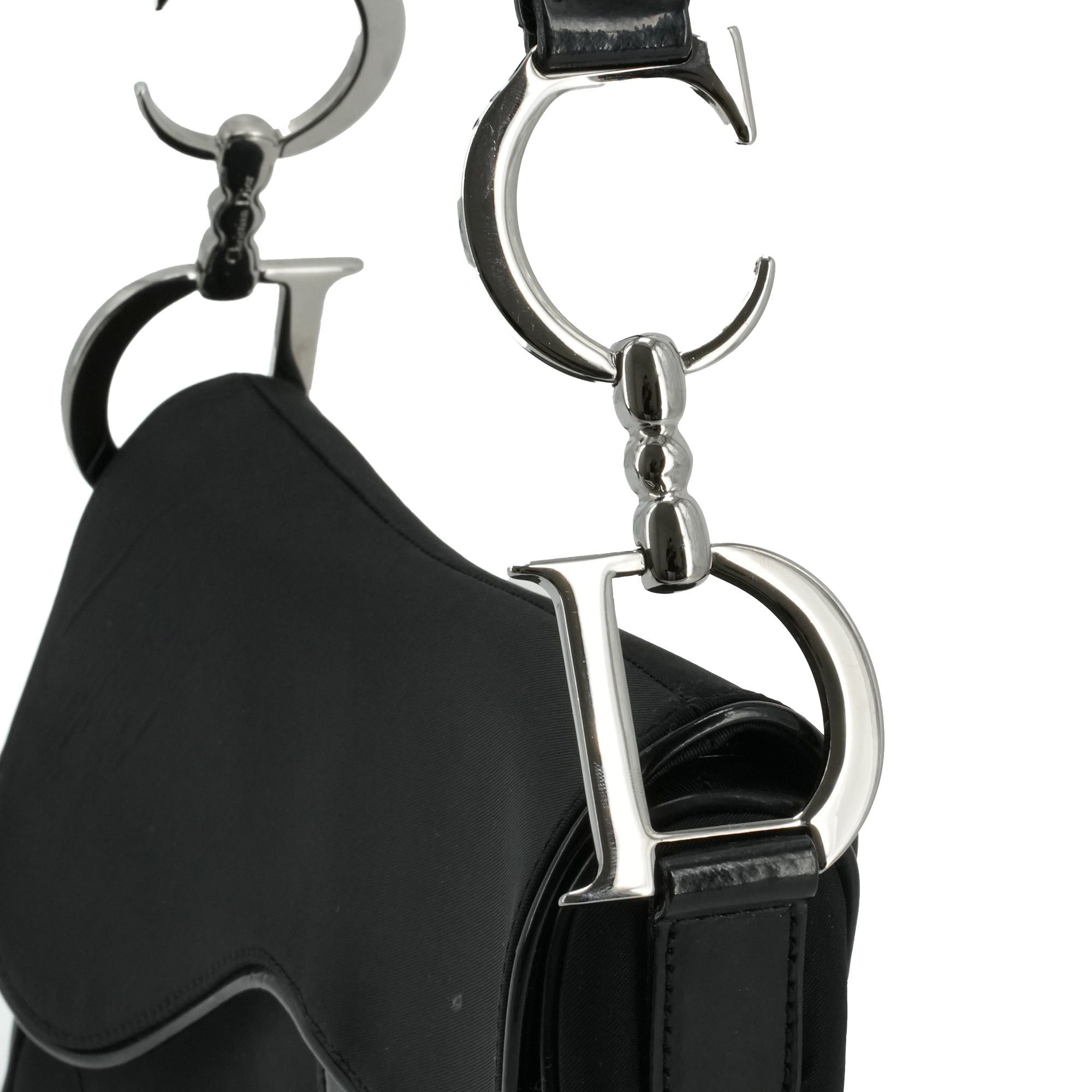 Dior DIOR - Dior Saddle handbag in vintage black canvas Size ONE SIZE - 5 Thumbnail