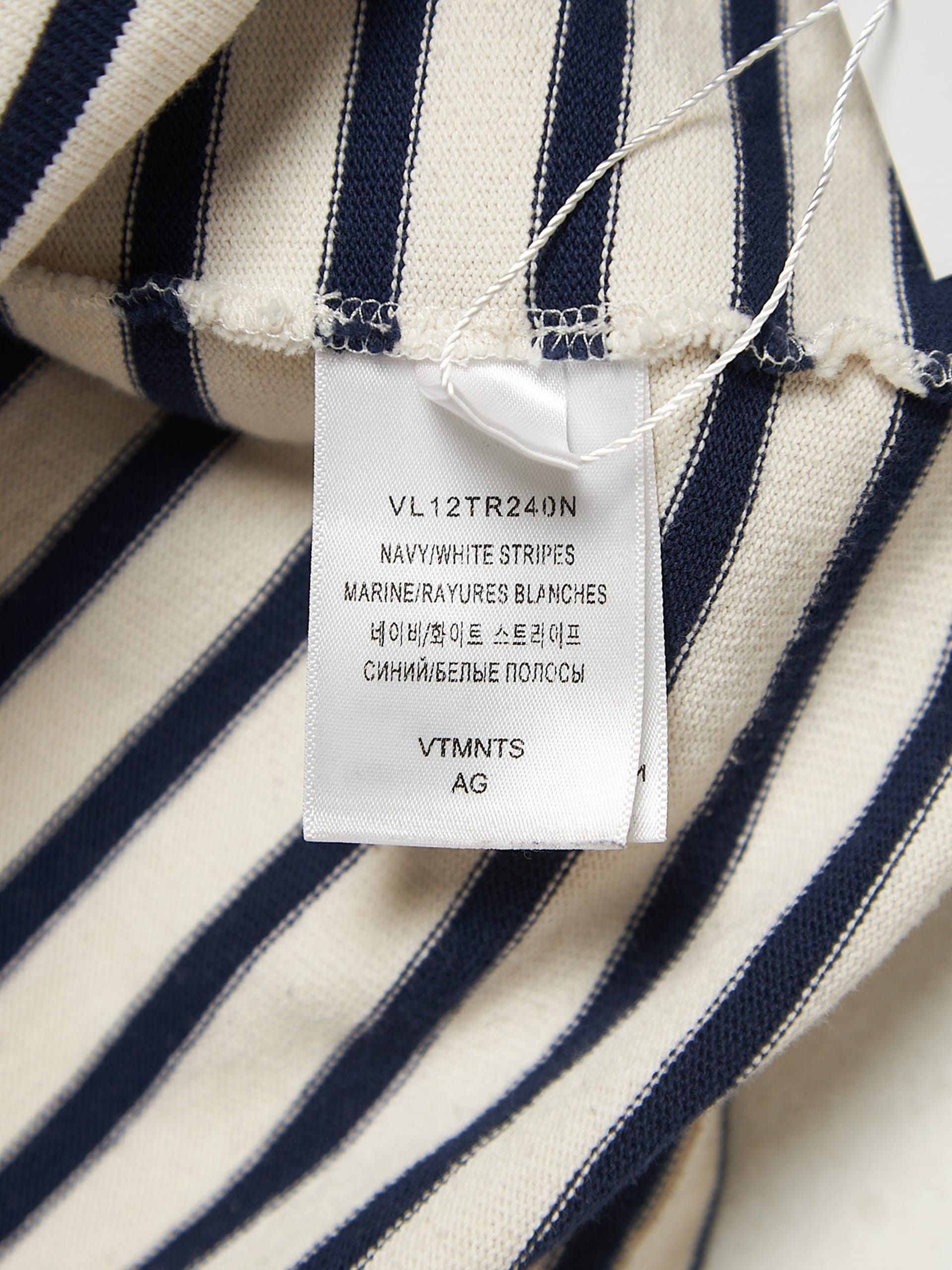 VTMNTS White And Navy Striped Cotton Longsleeve Size US XL / EU 56 / 4 - 4 Thumbnail
