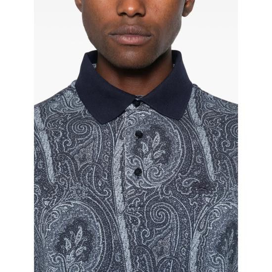 Etro ETRO Men Polo Shirts AK472 MRMD0004 X0883 BLUE Size US XL / EU 56 / 4 - 2 Thumbnail