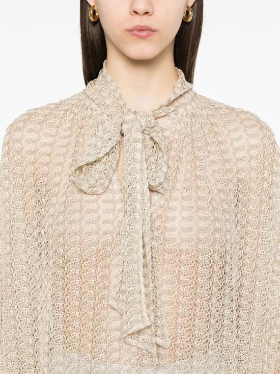 Missoni MISSONI Women Shirts DS25SJ08 BR010RS10BC Beige Size M / US 6-8 / IT 42-44 - 5 Thumbnail