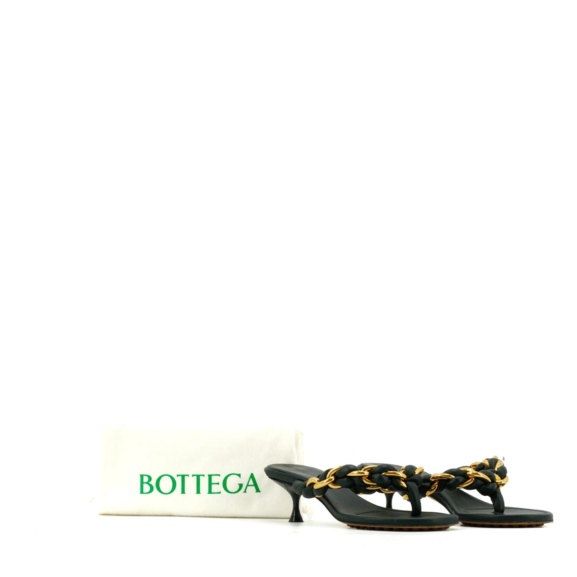 Bottega Veneta BOTTEGA VENETA - Bottega Veneta heeled sandals in green leather (T36) Size US 5 / IT 35 - 5 Thumbnail