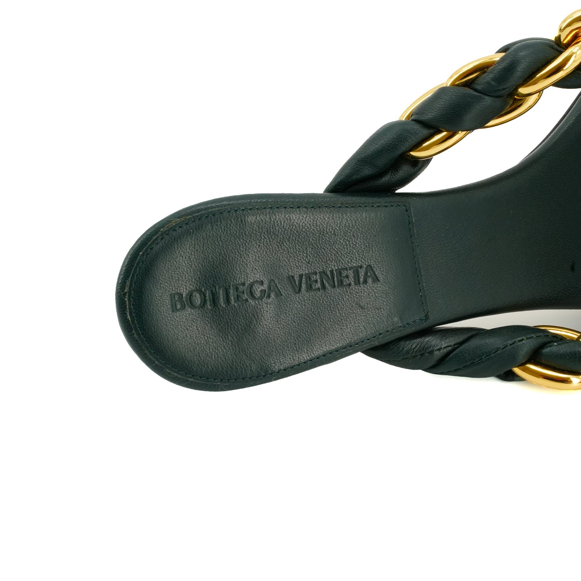 Bottega Veneta BOTTEGA VENETA - Bottega Veneta heeled sandals in green leather (T36) Size US 5 / IT 35 - 4 Thumbnail
