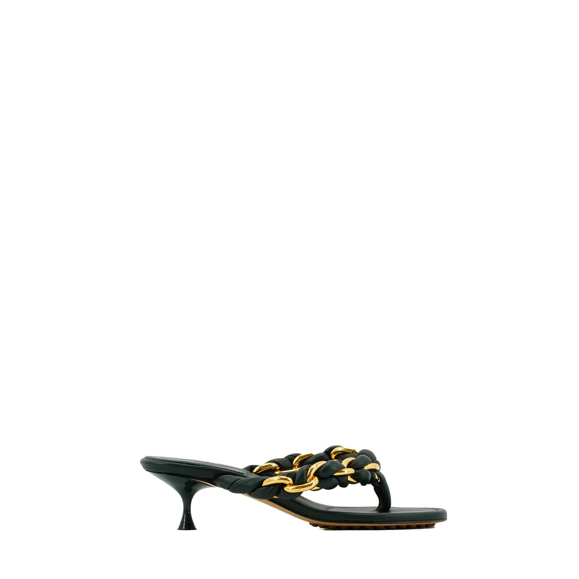 Bottega Veneta BOTTEGA VENETA - Bottega Veneta heeled sandals in green leather (T36) Size US 5 / IT 35 - 2 Thumbnail