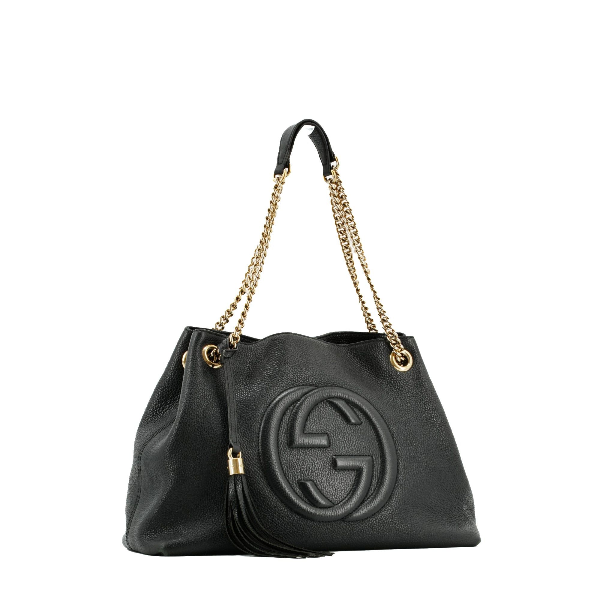 Gucci GUCCI - Gucci Soho tote bag in black grained leather Size ONE SIZE - 2 Thumbnail