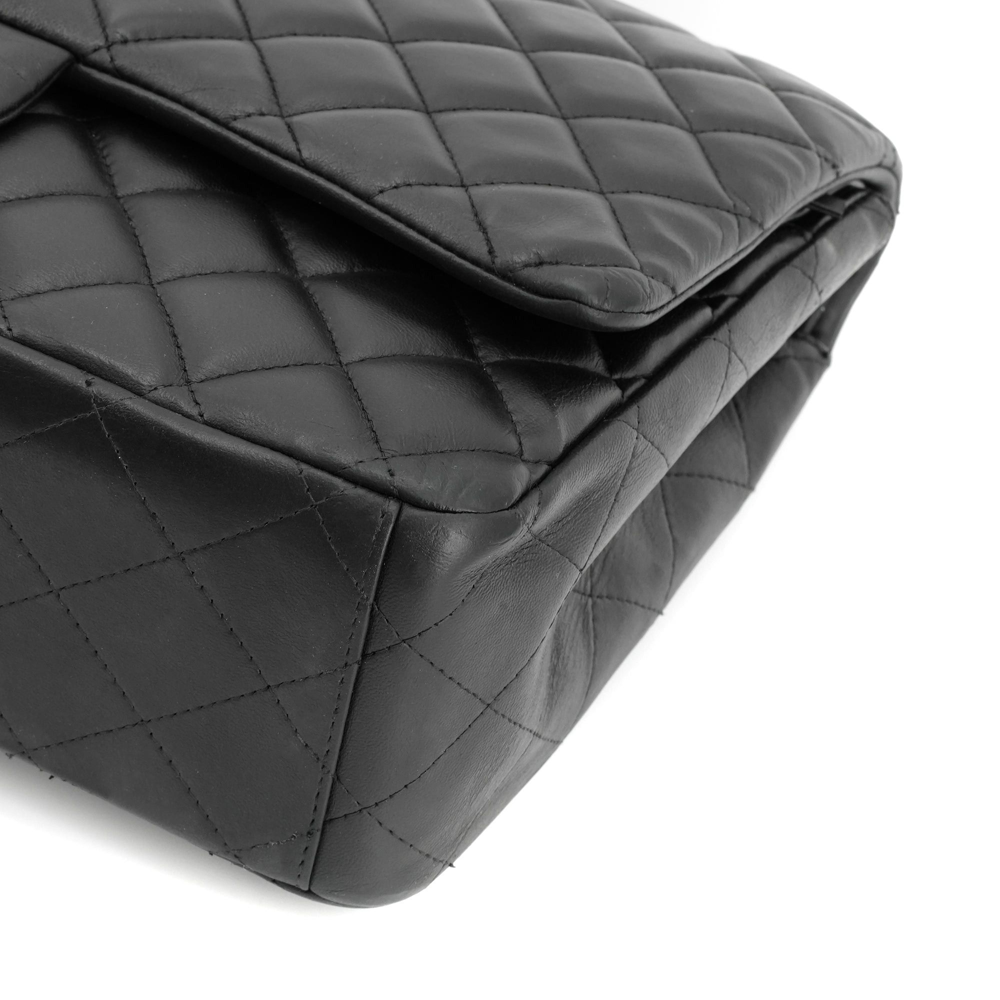 Chanel CHANEL - Chanel Classic/Timeless Maxi Jumbo shoulder bag in black smooth leather Size ONE SIZE - 6 Thumbnail