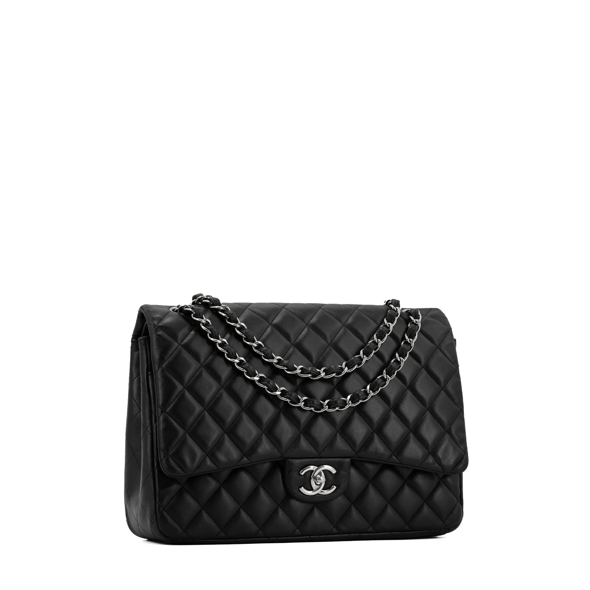 Chanel CHANEL - Chanel Classic/Timeless Maxi Jumbo shoulder bag in black smooth leather Size ONE SIZE - 2 Thumbnail