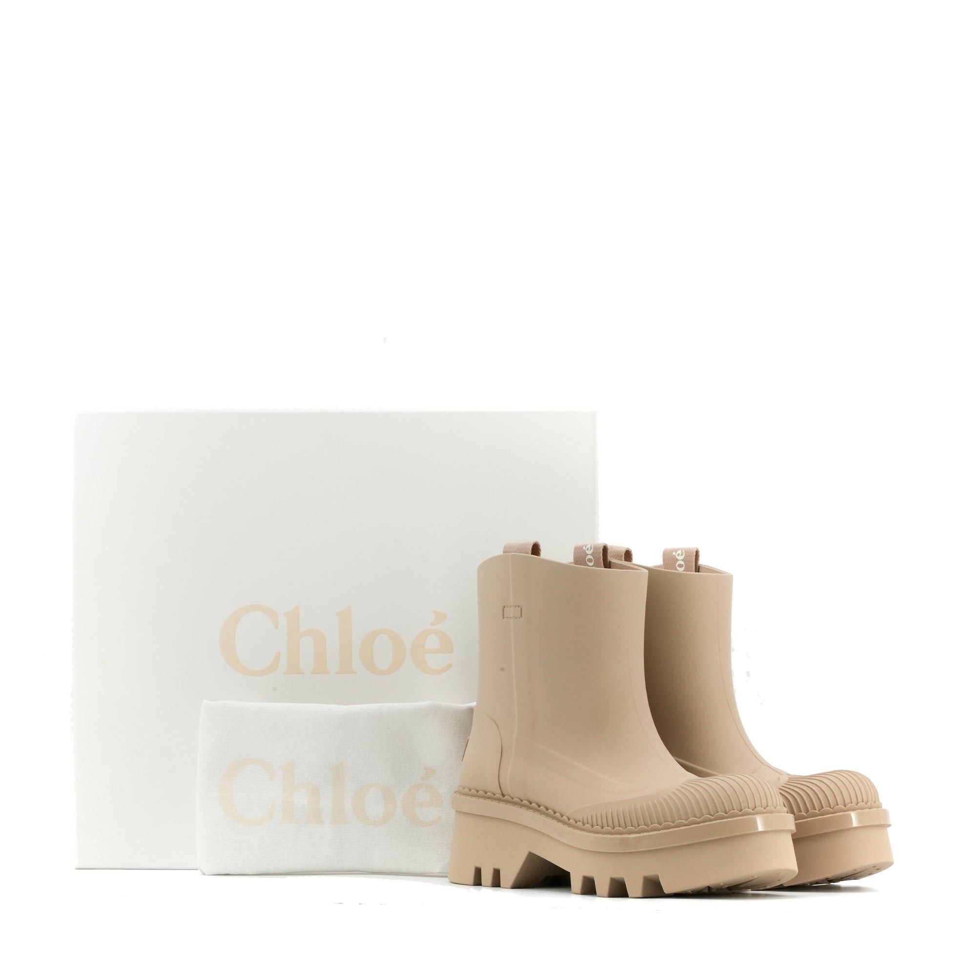 Chloe CHLOÉ - Chloé Raina rain boots in beige rubber (size 38) Size US 7 / IT 37 - 8 Thumbnail