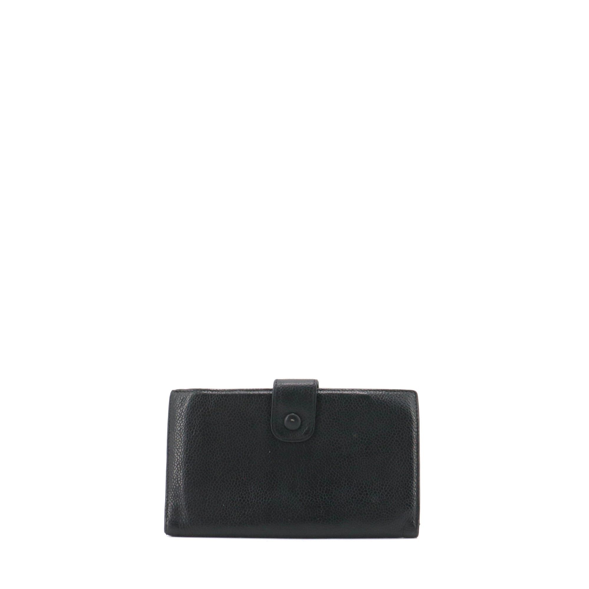 Chanel CHANEL - Chanel CC wallet in vintage black grained leather Size ONE SIZE - 2 Thumbnail