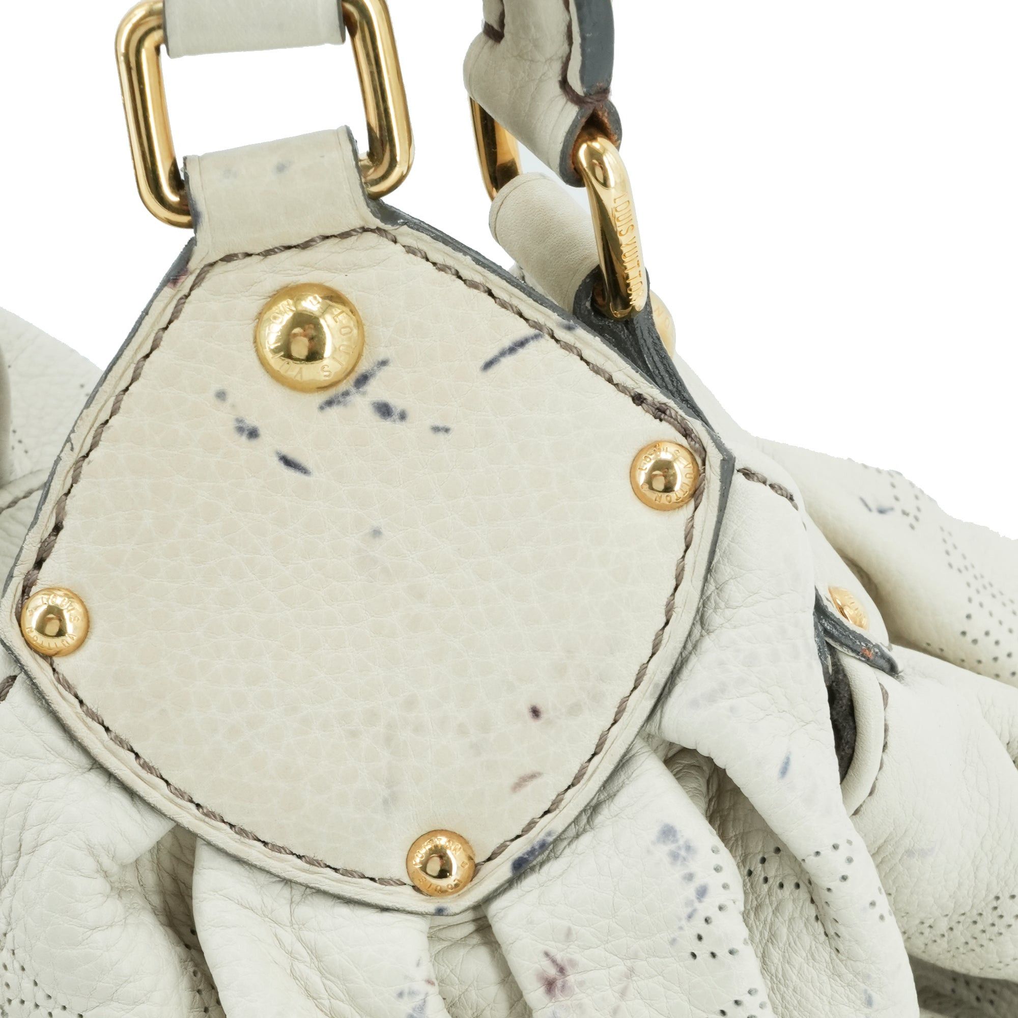 Louis Vuitton LOUIS VUITTON - Louis Vuitton Mahina tote bag in beige grained leather Size ONE SIZE - 7 Thumbnail
