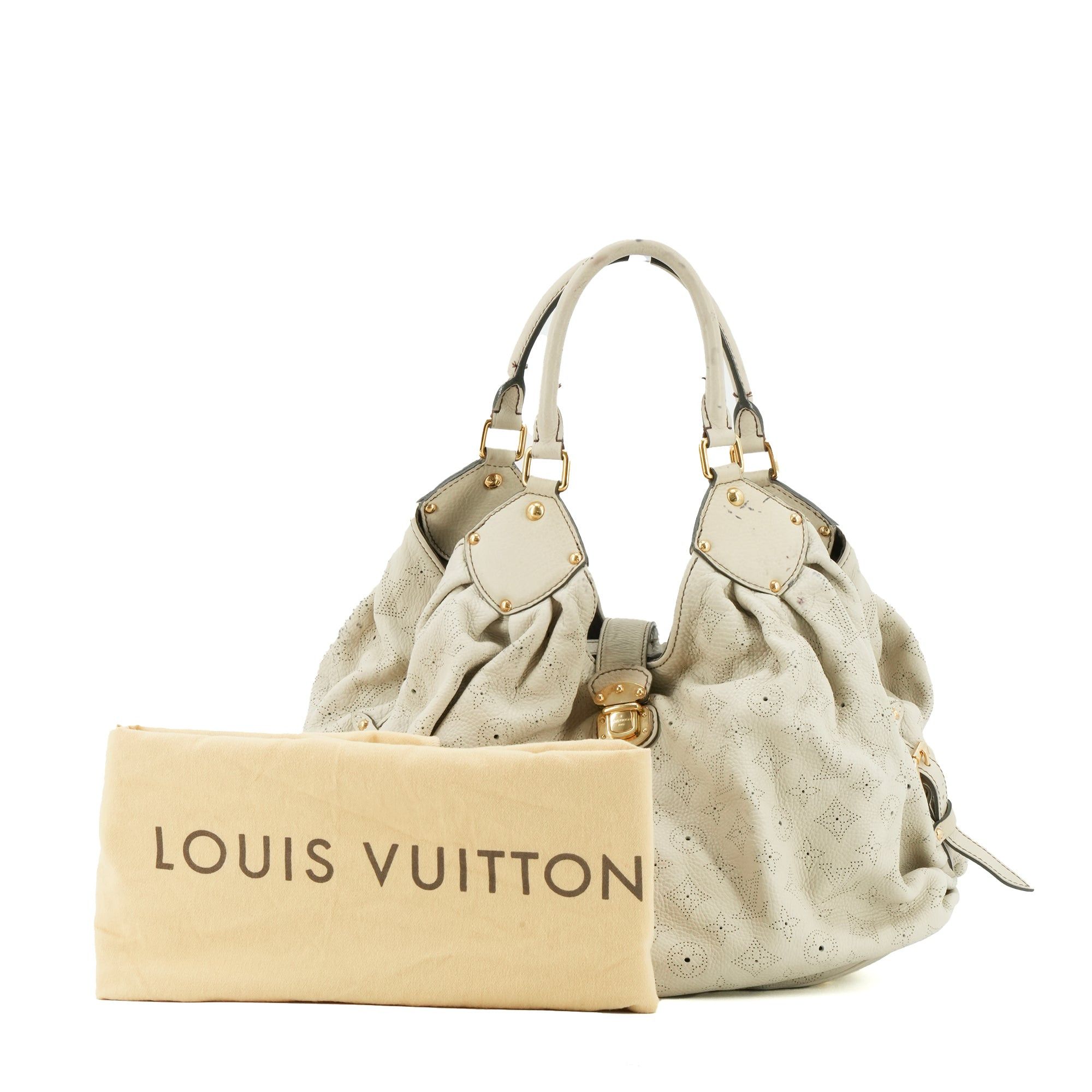 Louis Vuitton LOUIS VUITTON - Louis Vuitton Mahina tote bag in beige grained leather Size ONE SIZE - 13 Thumbnail