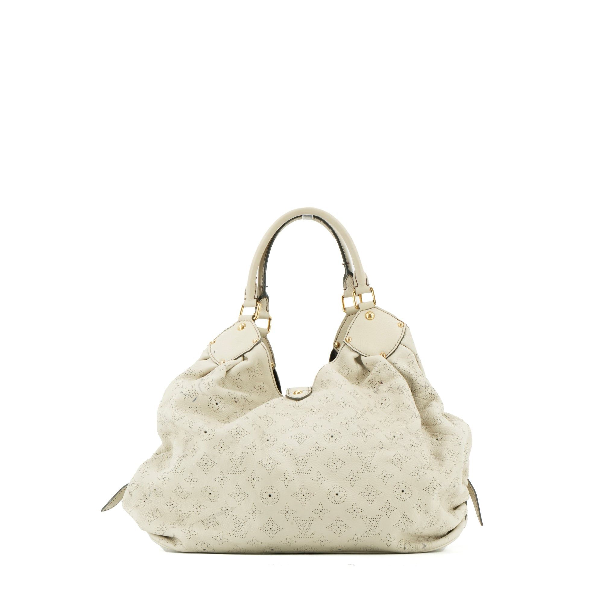 Louis Vuitton LOUIS VUITTON - Louis Vuitton Mahina tote bag in beige grained leather Size ONE SIZE - 3 Thumbnail