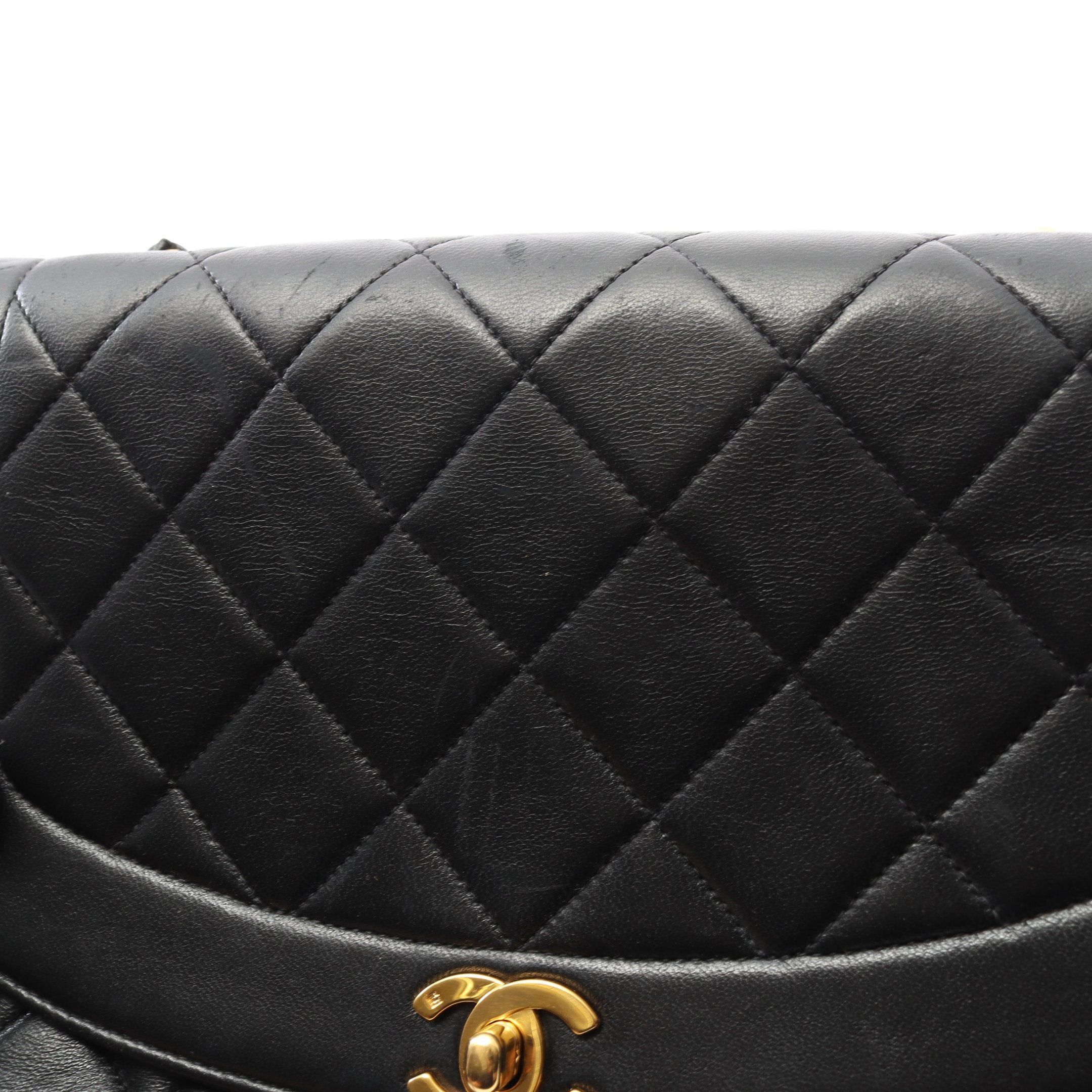Chanel Chanel Matelasse Diana Flap Chain Shoulder Bag Lambskin Black Gold Hardware Size ONE SIZE - 10 Thumbnail