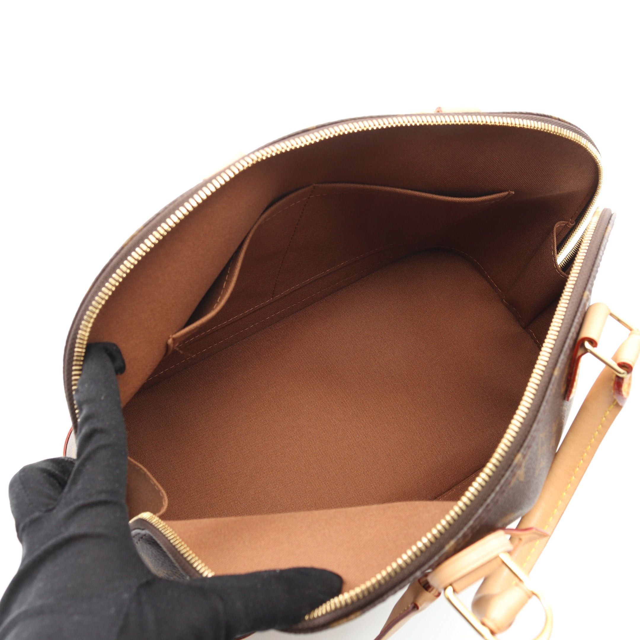 Louis Vuitton Louis Vuitton Alma Monogram Handbag Leather Brown Size ONE SIZE - 3 Thumbnail