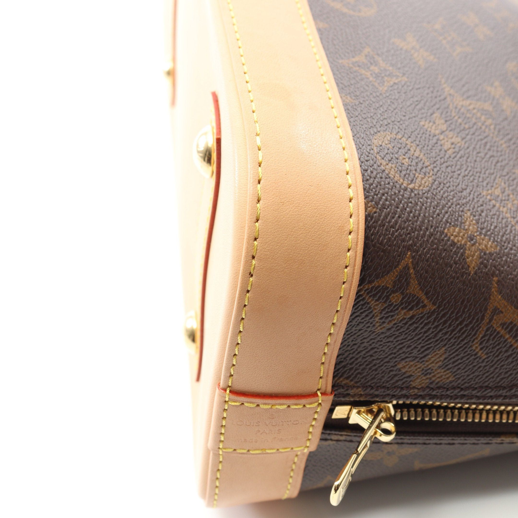 Louis Vuitton Louis Vuitton Alma Monogram Handbag Leather Brown Size ONE SIZE - 6 Thumbnail